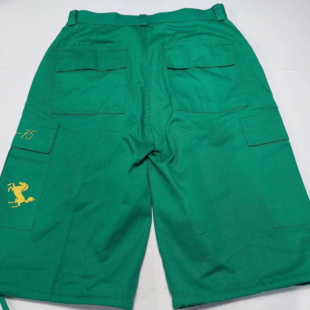 BTL Vintage Y2K Bright Green Cargo Shorts Size Mens 34